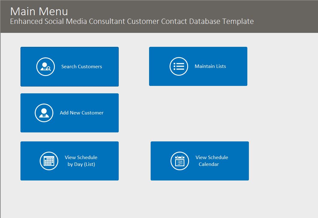 Social Media Consultant Enhanced Contact Template | Contact Database